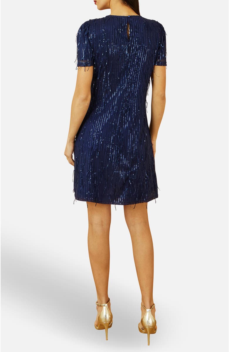 Yumi Dripping Sequin Tunic Dress, Alternate, color, Navy