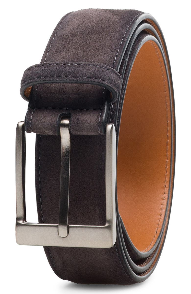 Magnanni Telante Suede Belt, Main, color, Grey