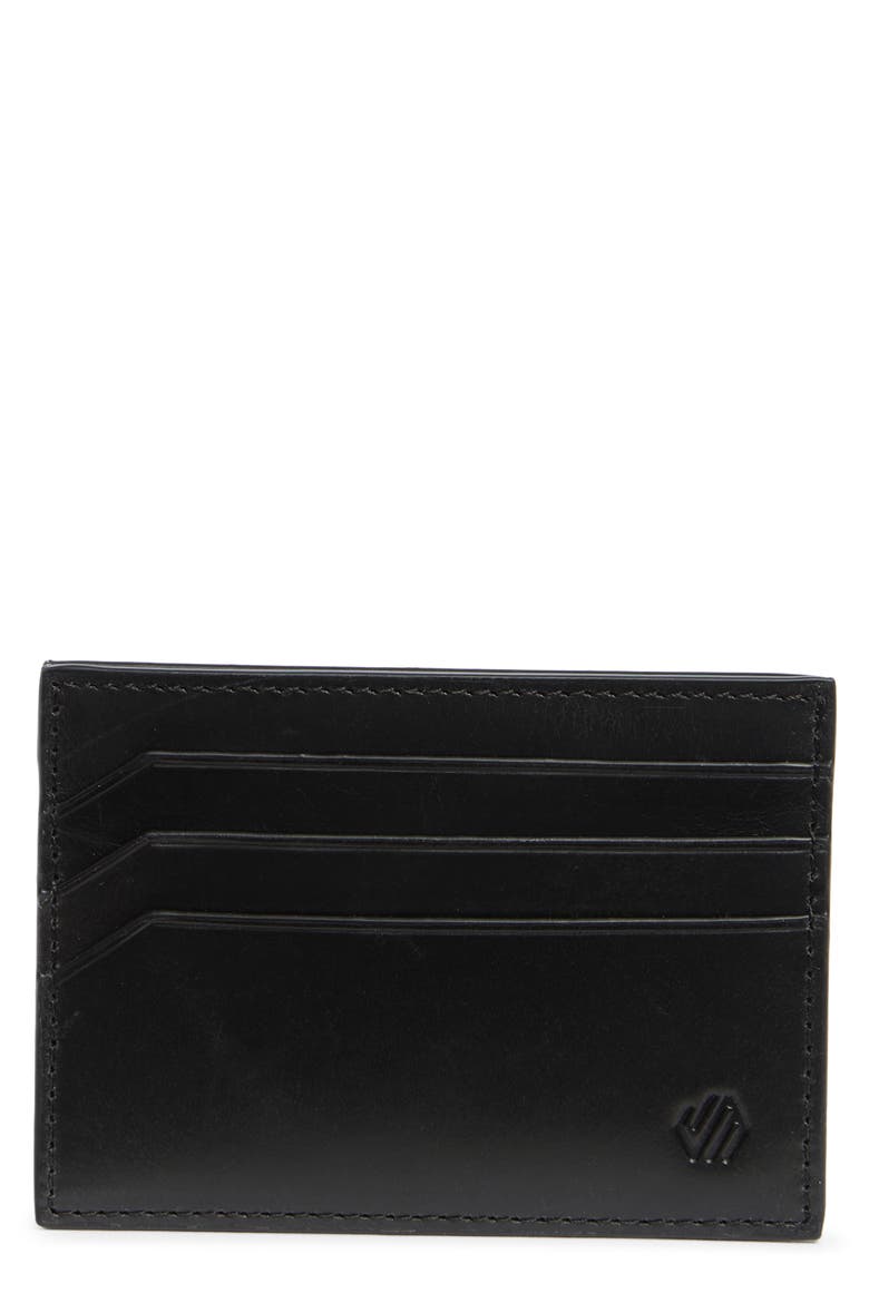 Hunter Weekend Leather Card Case, Main, color, BLACK