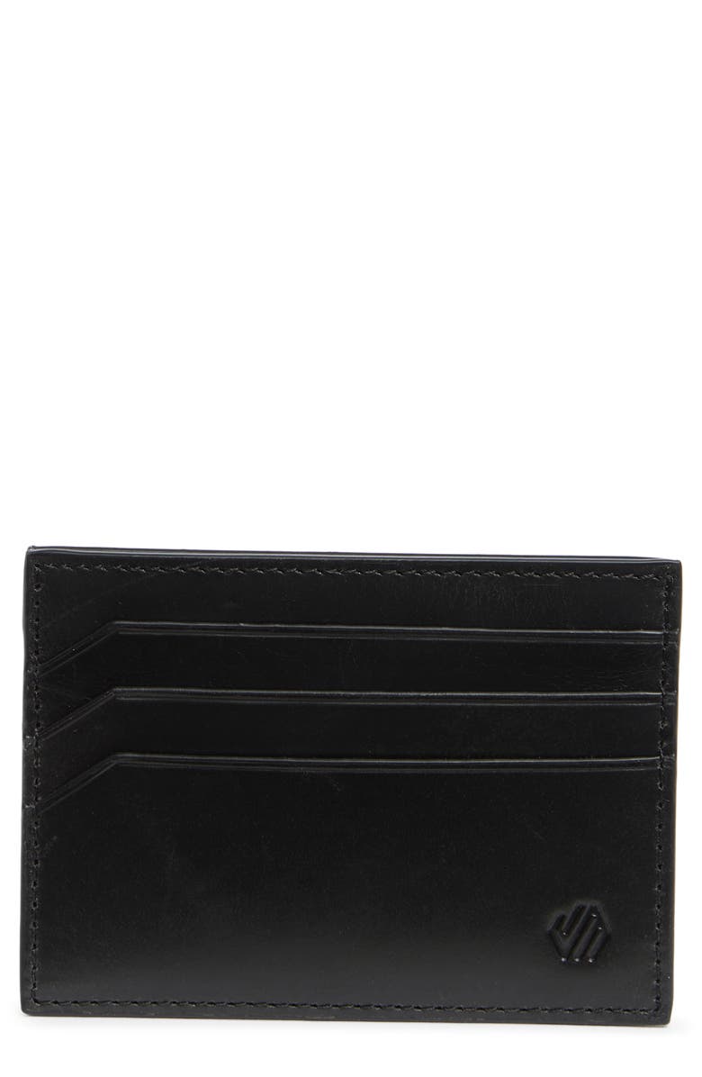 Johnston & Murphy Hunter Weekend Leather Card Case, Main, color, Black