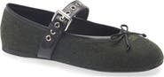 Miu Miu Virgin Wool Flannel Mary Jane Ballet Flat