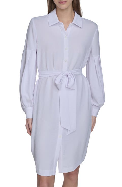Long Sleeve Gauze Shirtdress