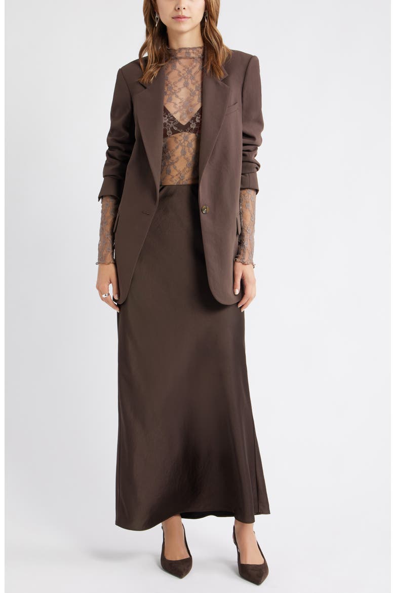 Satin Maxi Skirt, Alternate, color, BROWN SEAL