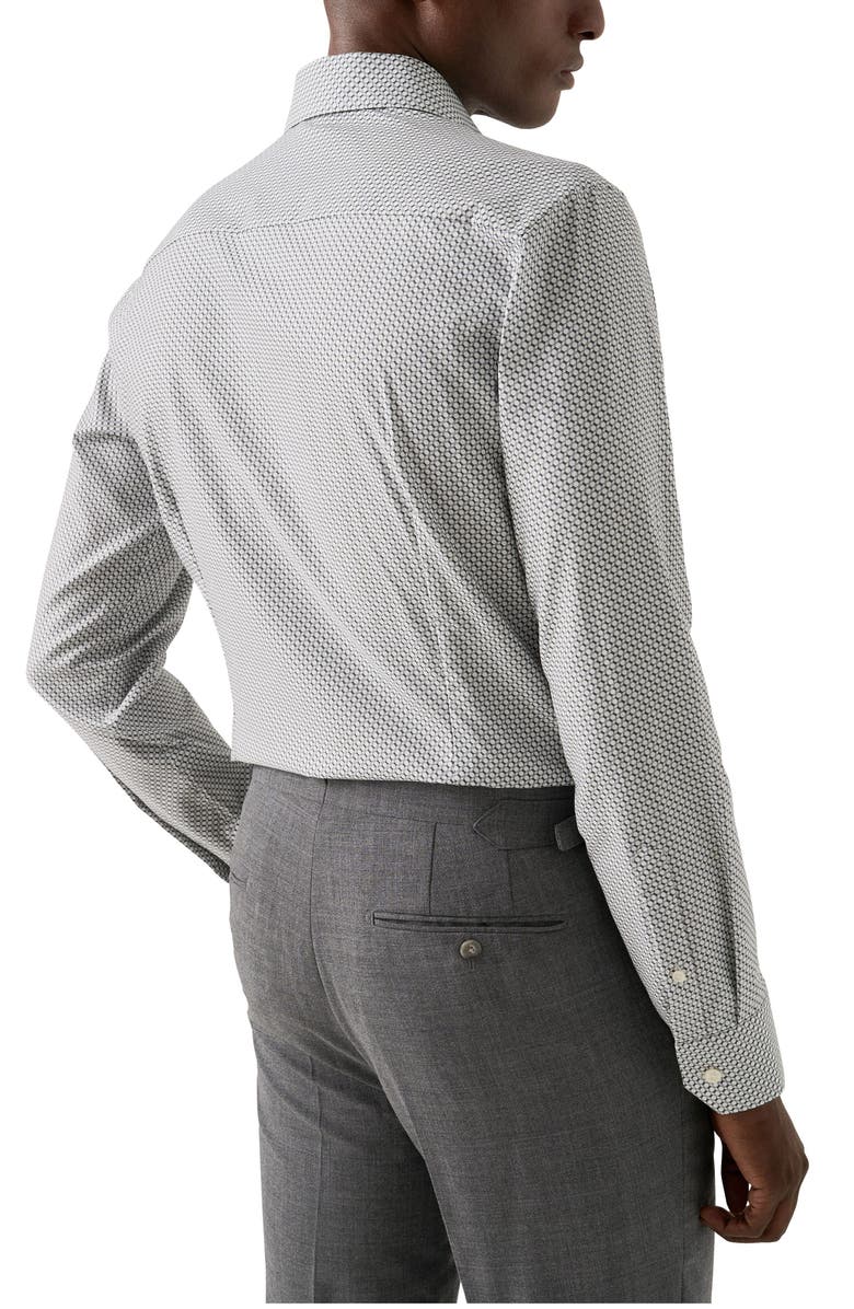 Eton Slim Fit Geometric Twill Button-Up Shirt, Alternate, color, Grey