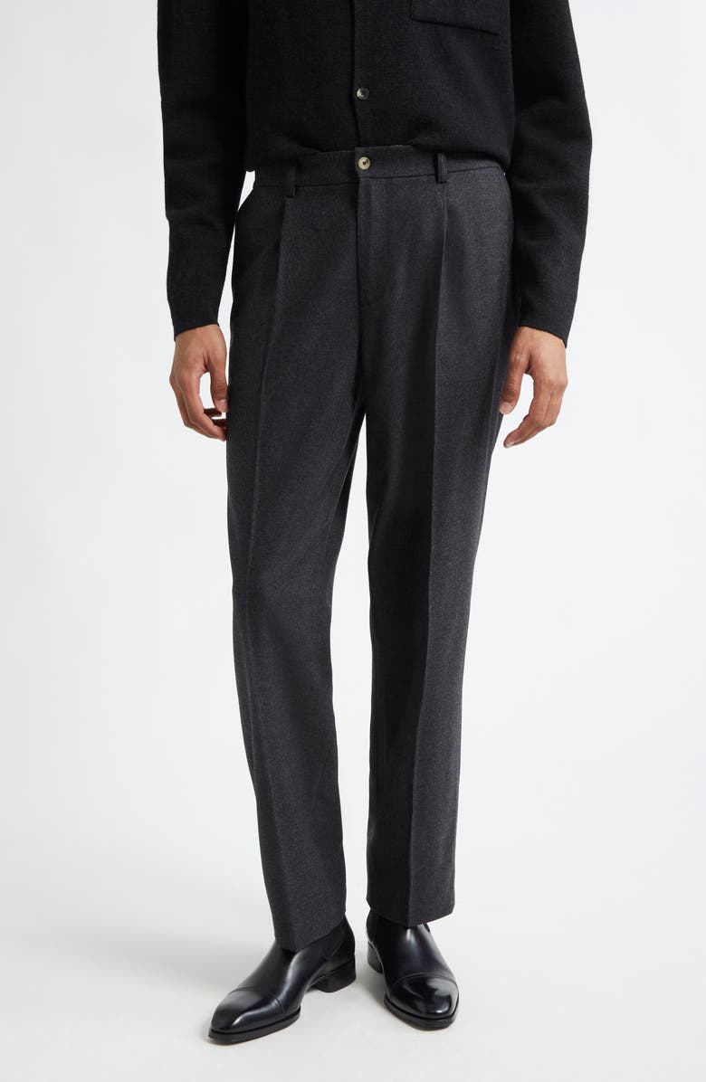De Bonne Facture Pleated Wool Trousers, Main, color, 