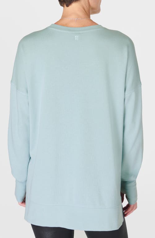 Sweaty Betty After Class Longline Sweatshirt In Muted Teal Blue