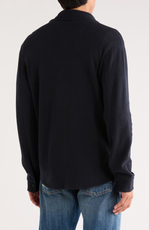 Vince Piqué Shirt Jacket In Blue