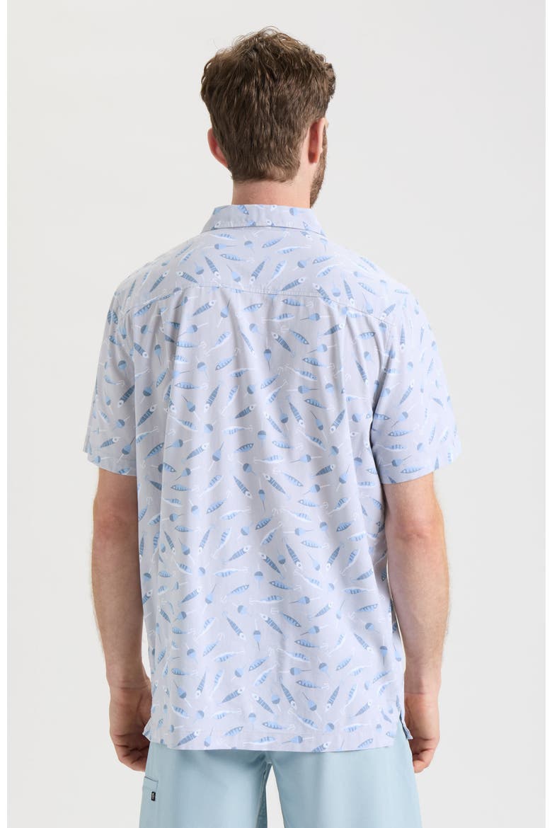 Tempting Tackle Woven Short Sleeve Shirt, Alternate, color, Cloud Grey