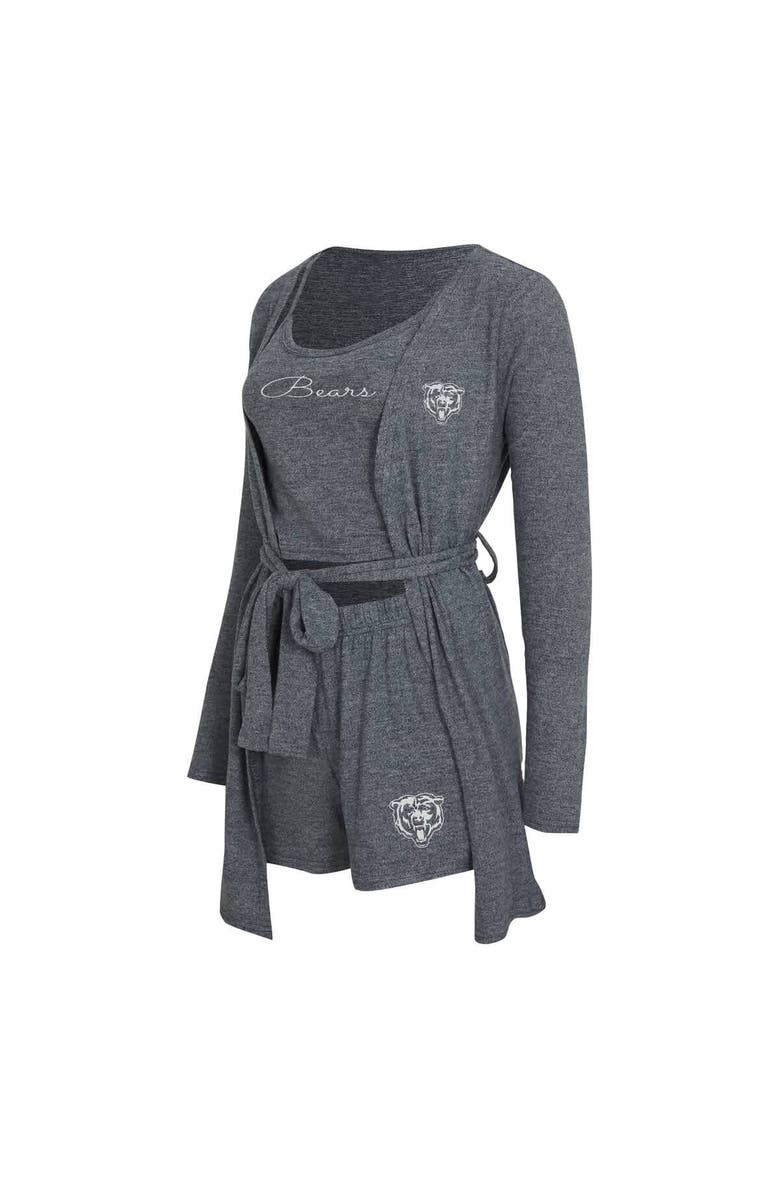 CONCEPTS SPORT Women's Concepts Sport Heather Navy Chicago Bears Rigor Tank, Short & Robe Set, Alternate, color, Heather Navy