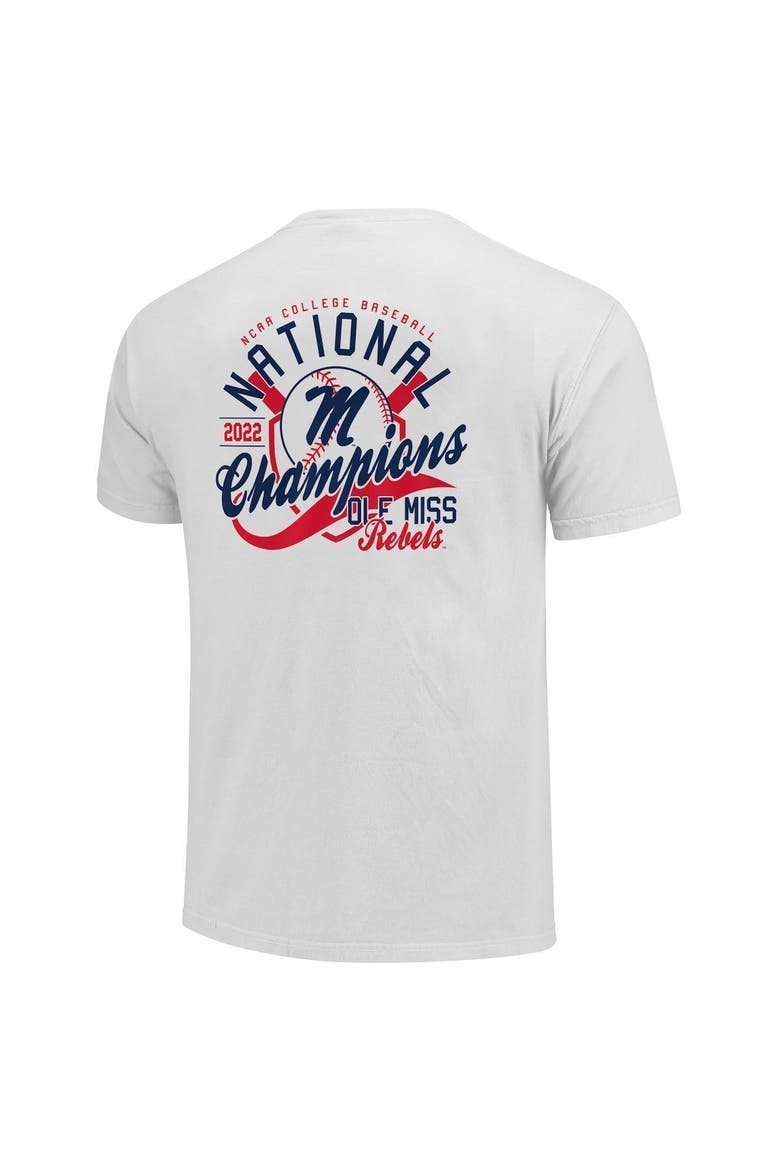 Men's White Ole Miss Rebels 2022 NCAA Men's Baseball College World Series Champions Script T-Shirt, Alternate, color, White