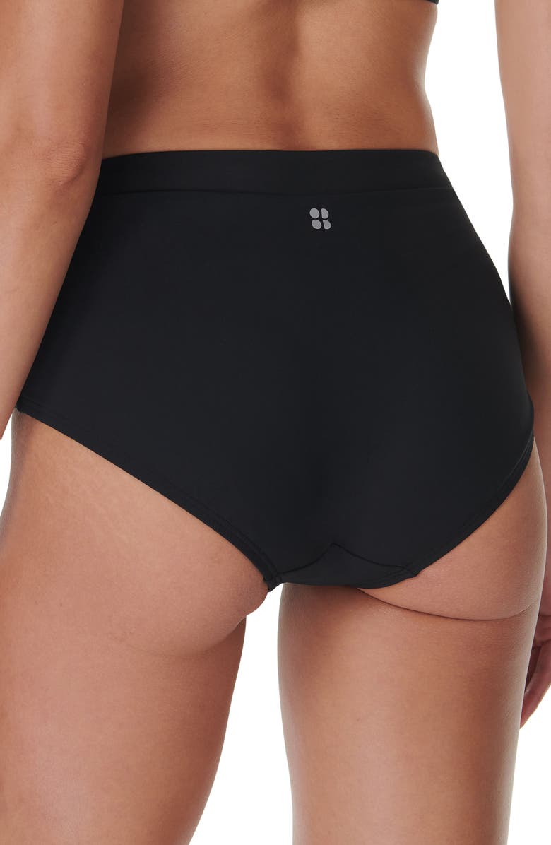 Sweaty Betty Cross Front High Waist Bikini Bottoms, Alternate, color,