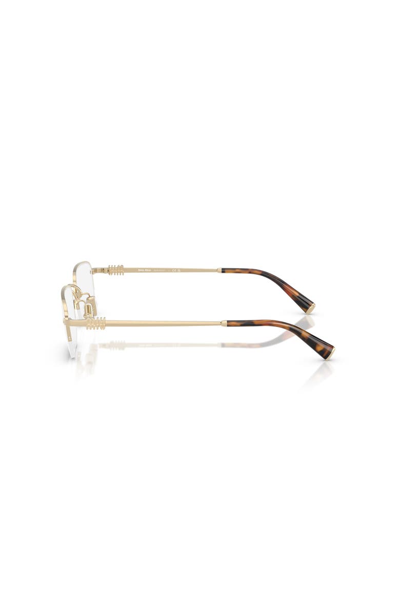 Miu Miu 53mm Rectangle optical glasses, Alternate, color, Gold
