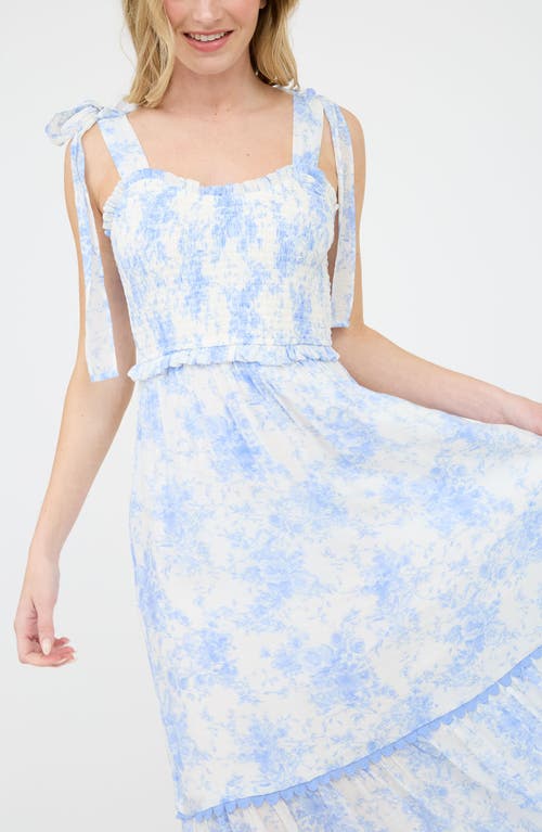 BLU PEPPER BLU PEPPER FLORAL RUFFLE MIDI DRESS