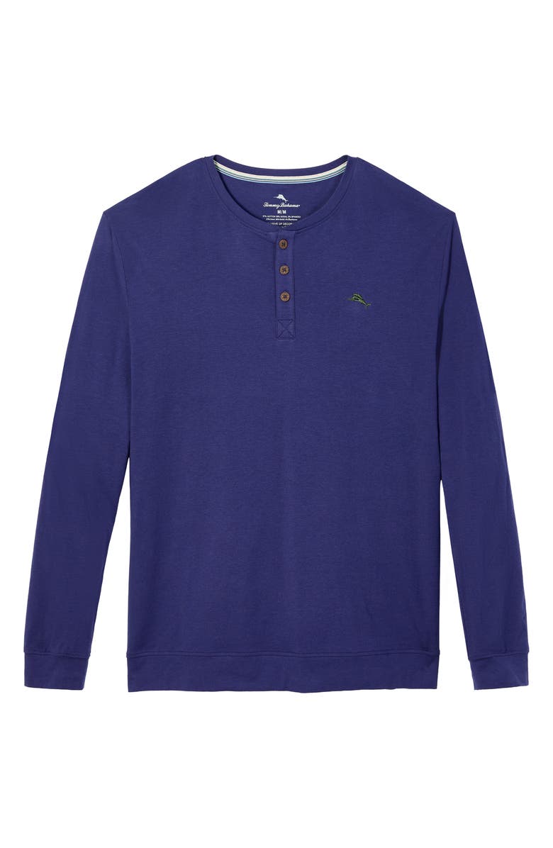 Tommy Bahama Long Sleeve Cotton & Modal Henley Pajama Top, Alternate, color, Navy