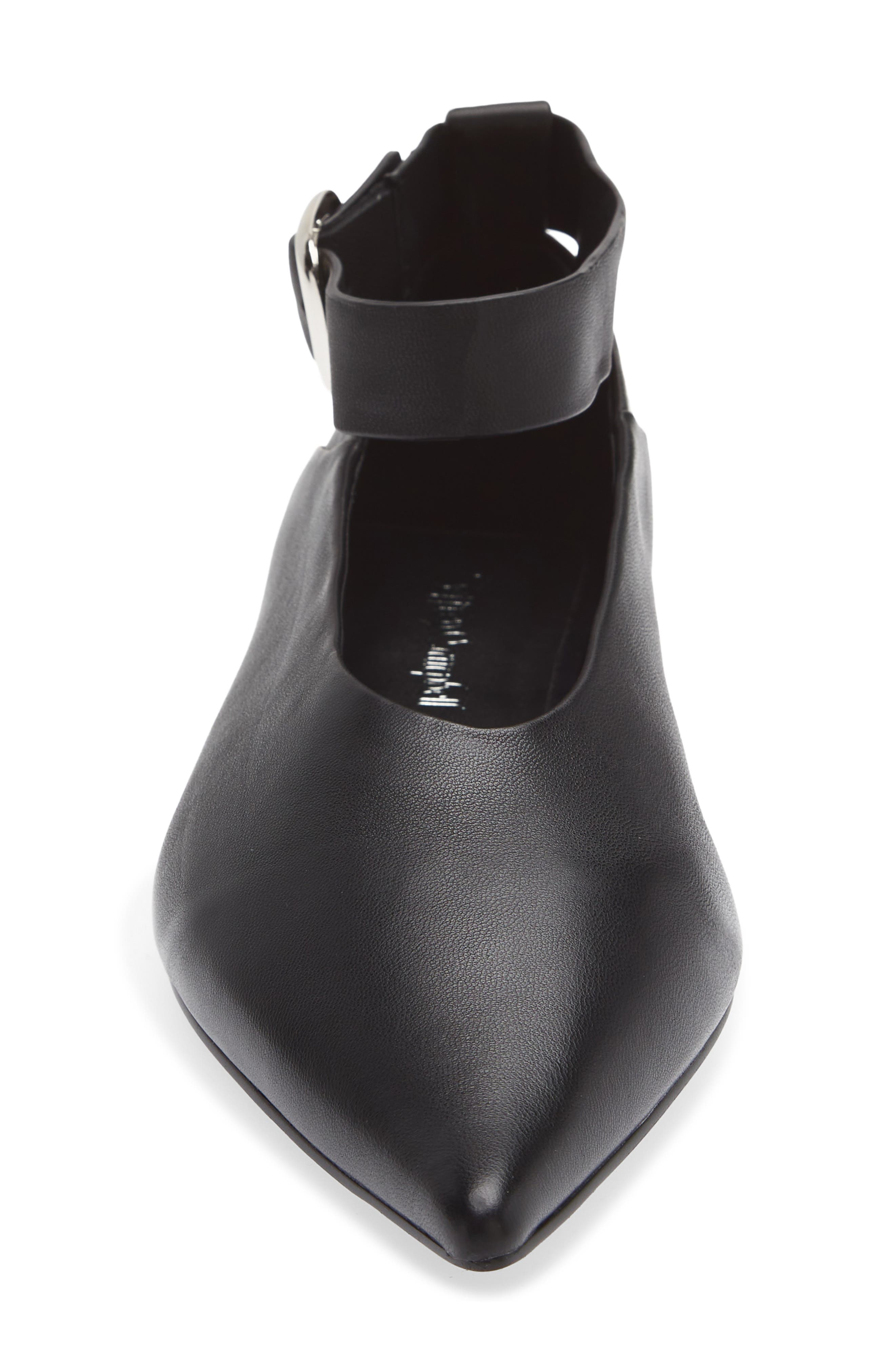 Obliged Pointed Toe Flat, Alternate, color, BLACK