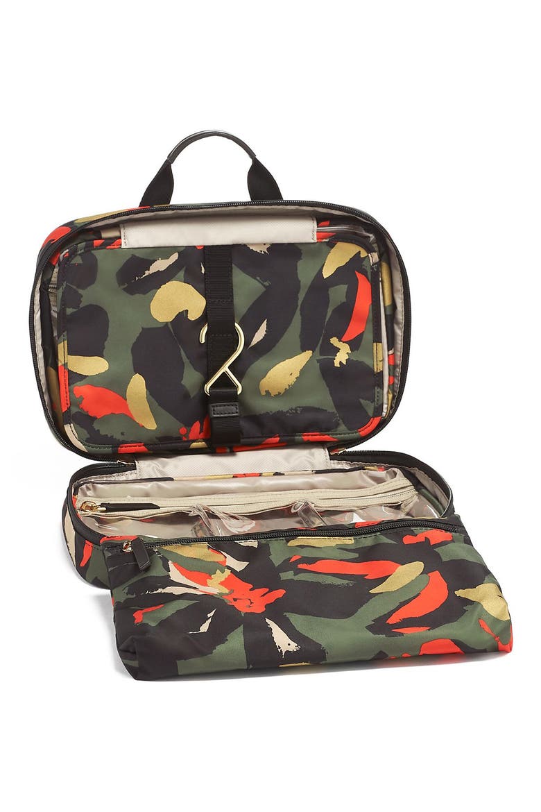 Voyageur Madina Nylon Cosmetics Case, Alternate, color, LILY ABSTRACT