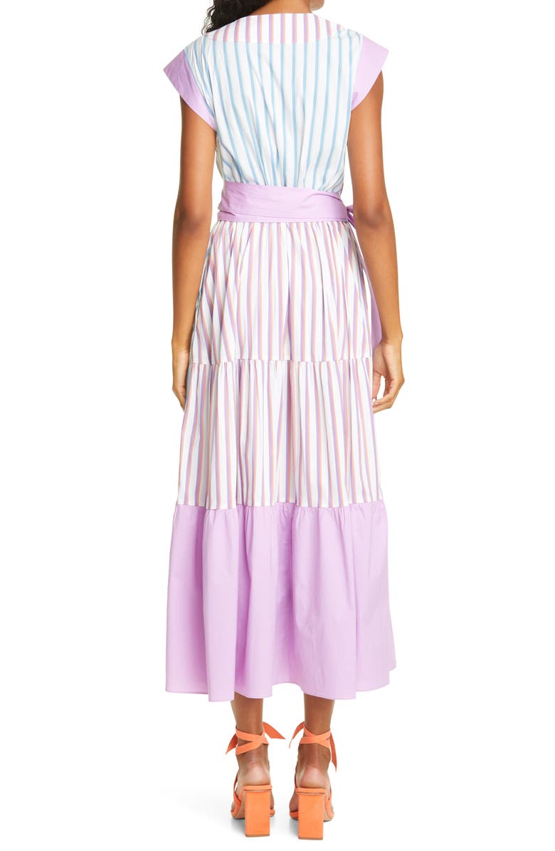 Tanya Taylor Jasmine Tie Waist Stripe Maxi Dress, Alternate, color,