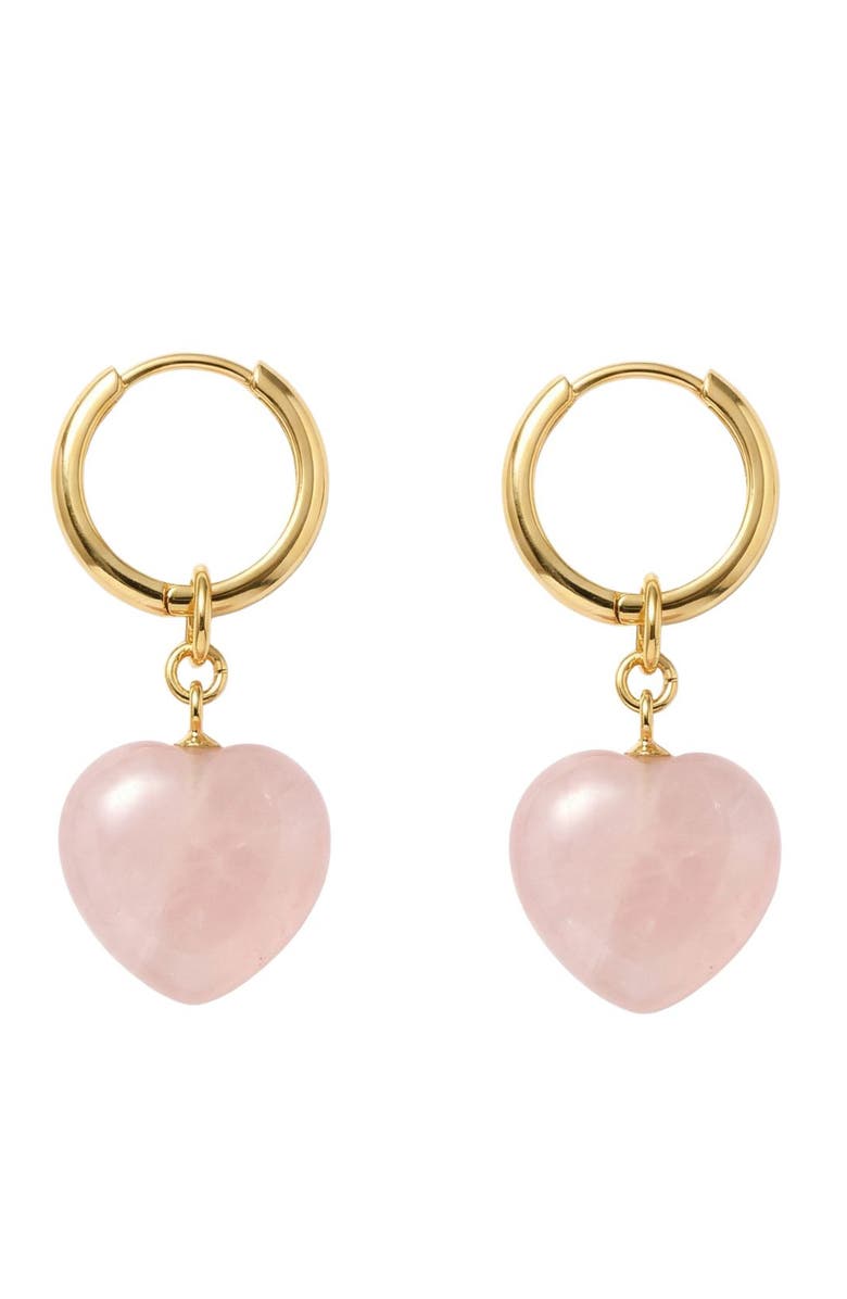 seree Heart Jade stone charm earrings, Main, color, Pink
