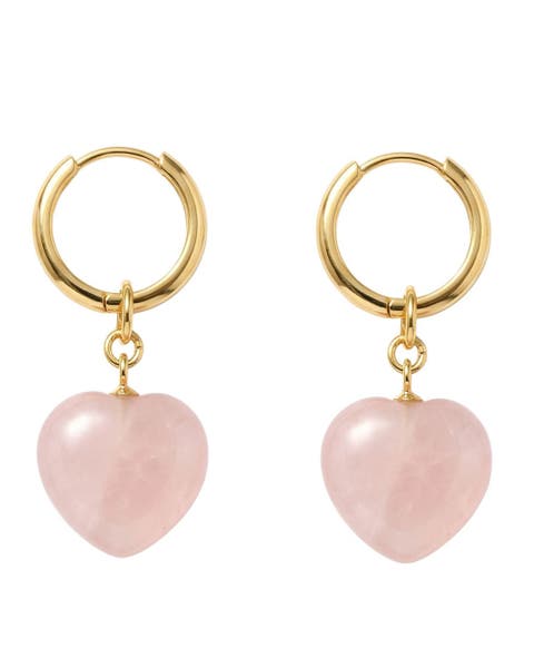 Heart  Jade stone charm earrings