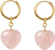 seree Heart Quartz Charm Earrings