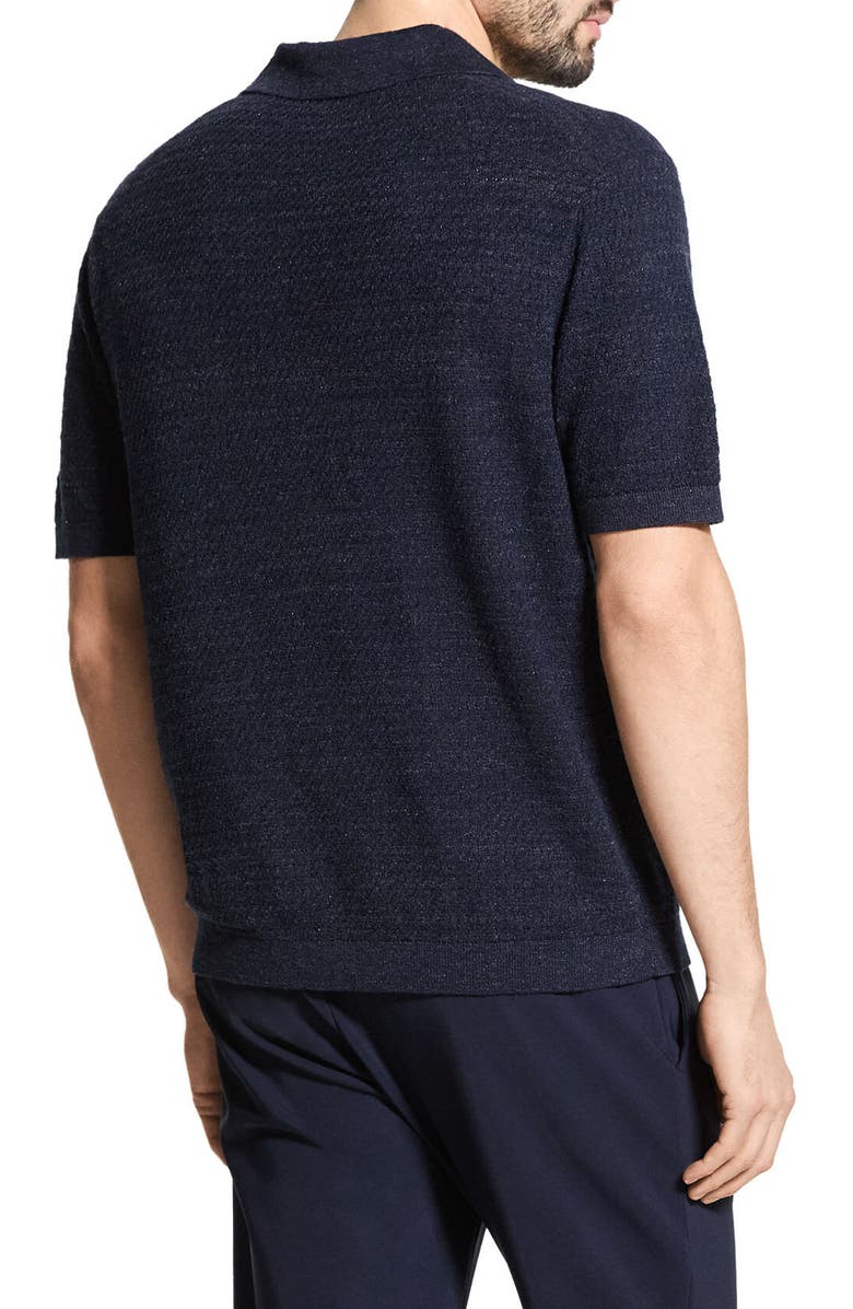 Theory Brenan Linen Blend Polo, Alternate, color, Baltic
