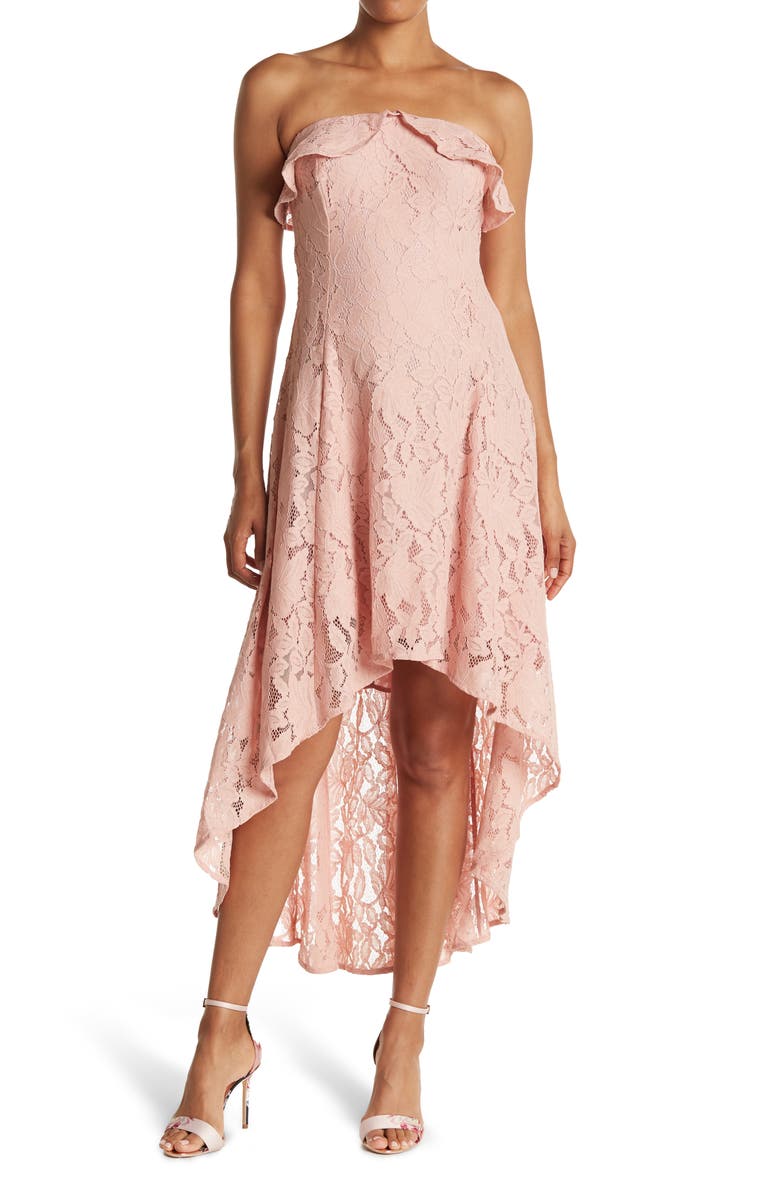 19 Cooper Strapless Lace High/Low Dress, Main, color, 