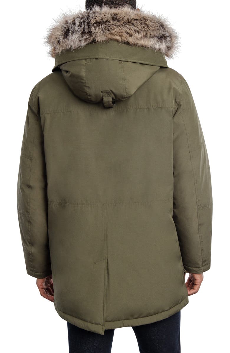 Michael Kors Benson Faux Fur Trimmed Hooded Jacket, Alternate, color, Olive