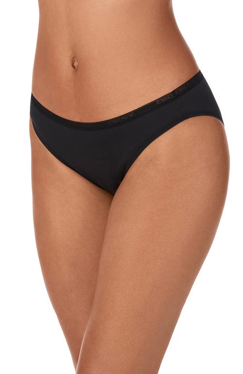 Dkny Table Top Stretch Cotton Blend Bikini In Black