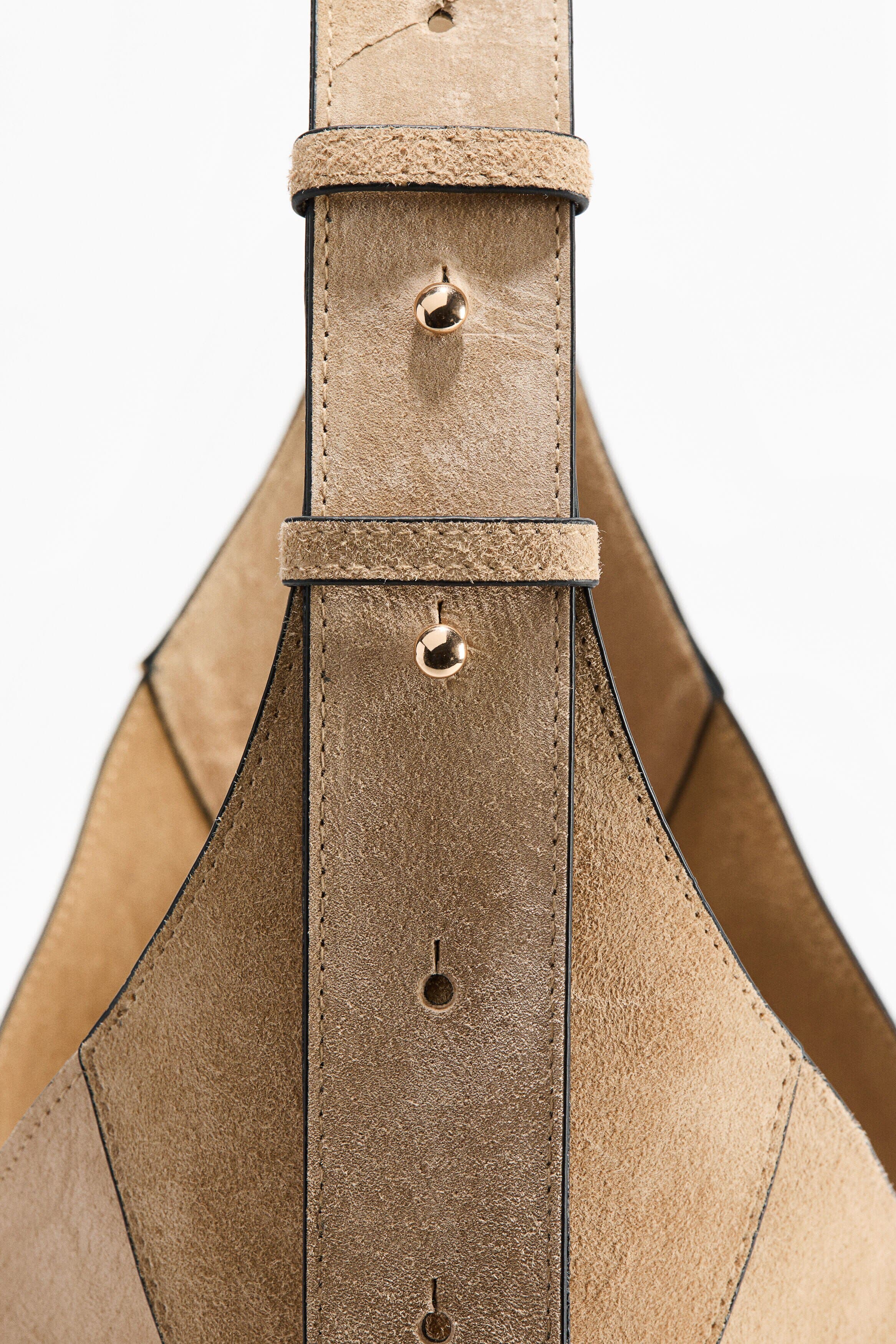 H&M Suede Shoulder Bag, Alternate, color, Beige