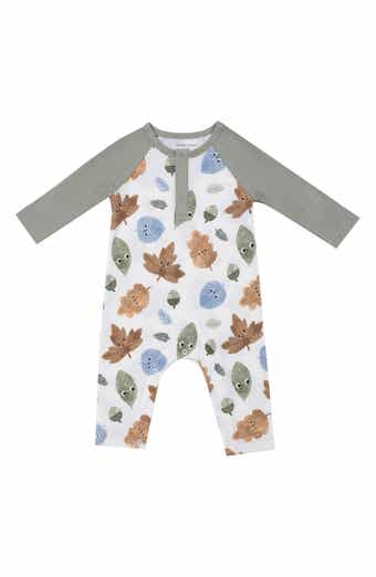 Angel Dear Cuddly Leaves Henley Romper