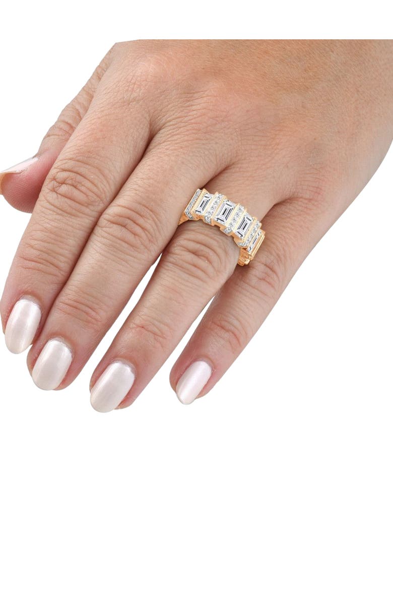 Bliss Diamond 6 Ct Emerald Cut Designer Wide Diamond Eternity Wedding Ring 14k Gold Lab Grown, Alternate, color, 