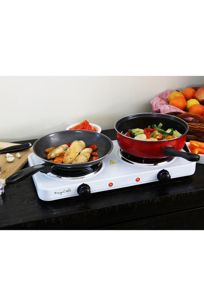 Dual Coil Burner Cooktop Buffet Range, Alternate, color, White