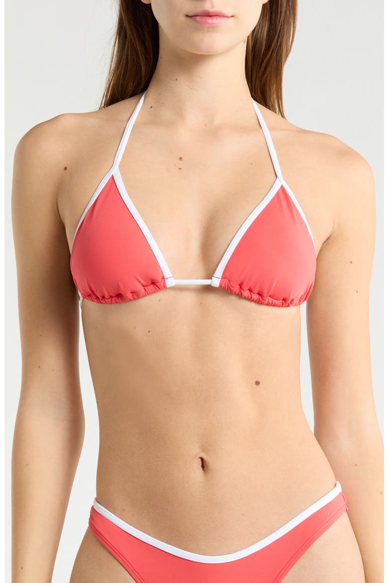 Classic Surf Triangle Bikini Top, Main, color, RED