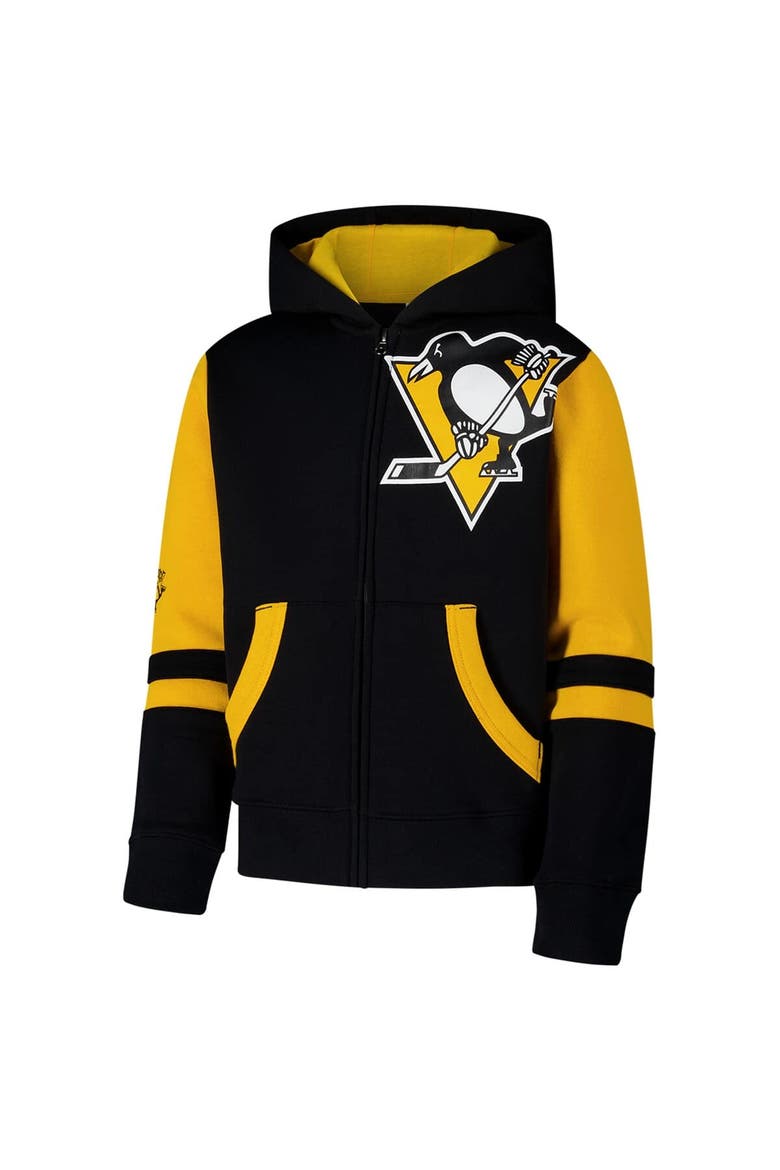 Youth Black Pittsburgh Penguins Face Off Full-Zip Hoodie, Alternate, color, Black