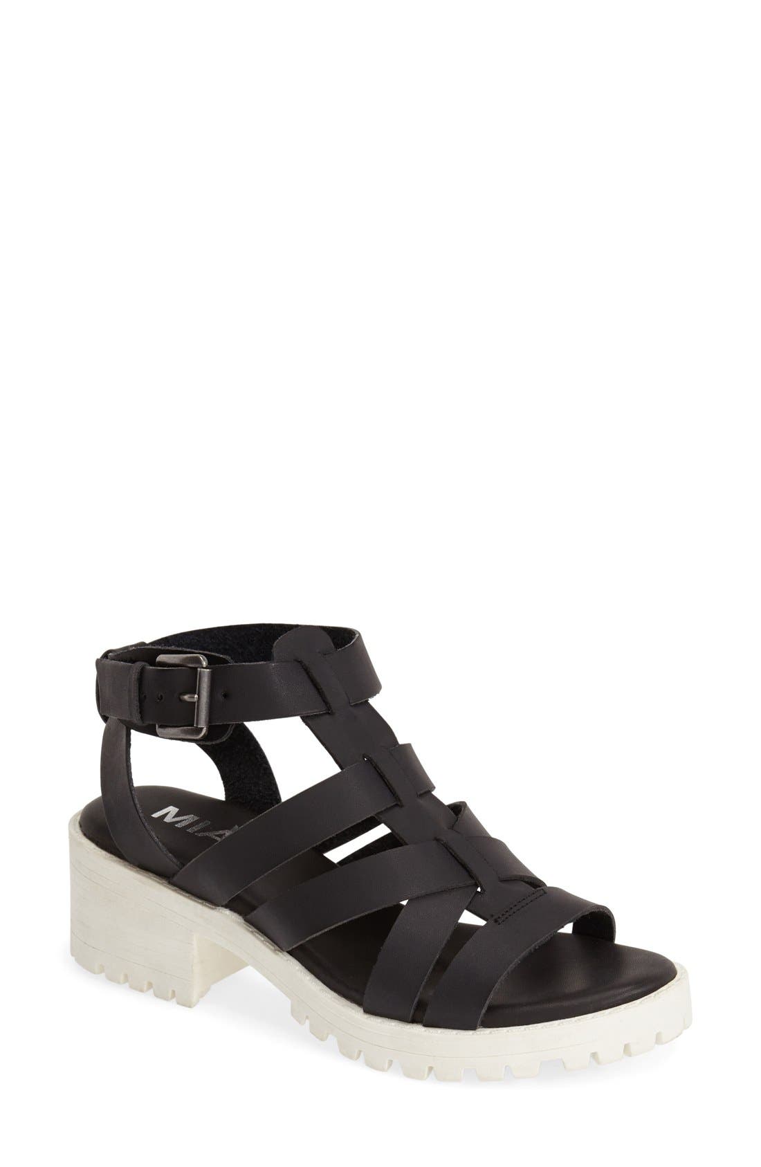 'Nadie' Sandal, Main, color, BLACK