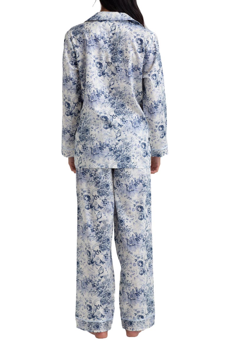 Papinelle Toile de Jouy Cotton Sateen Pajamas, Alternate, color, 