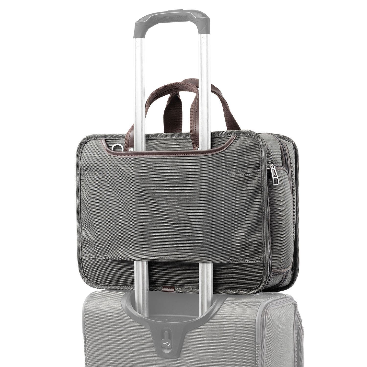 TRAVELPRO Platinum Elite Expandable Business Laptop Briefcase, Fits up to 15.6 Laptop, Alternate, color, Vintage Grey
