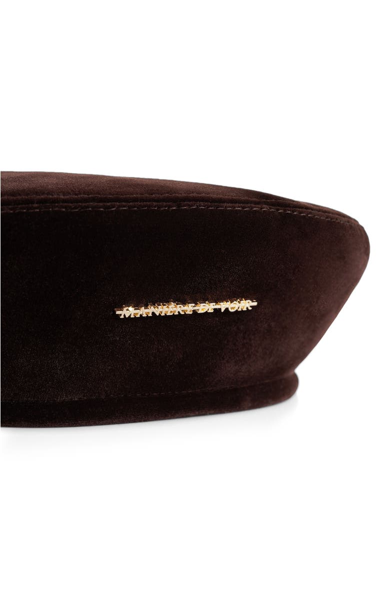 Manière De Voir Anya Velvet Beret, Alternate, color, Brown