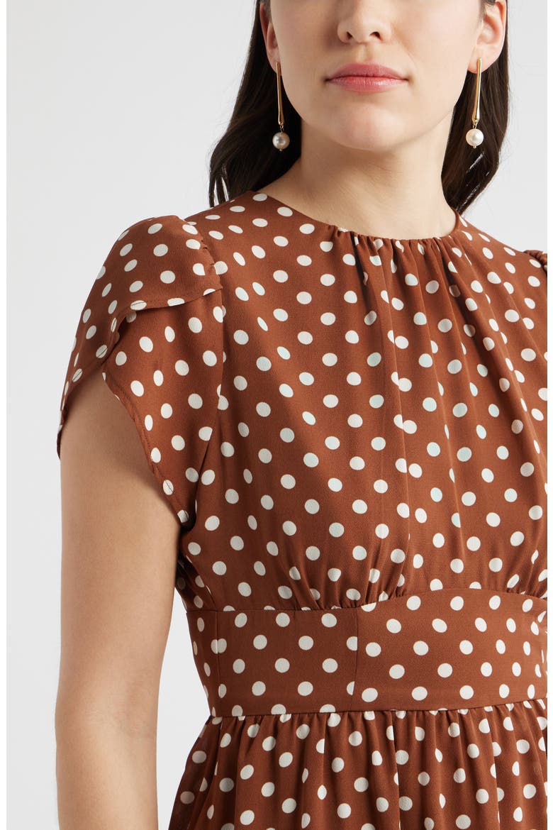 Fit & Flare Minidress, Alternate, color, BROWN- IVORY DOLLY DOT