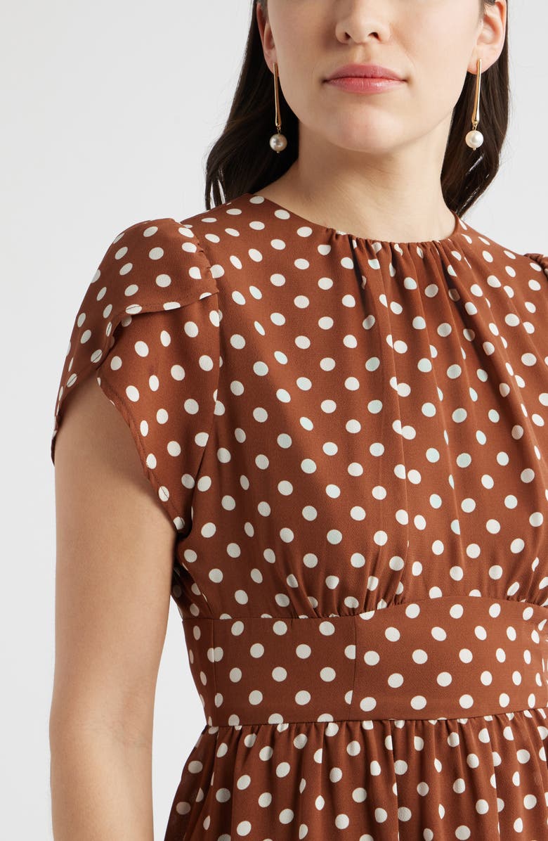 Chelsea28 Fit & Flare Minidress, Alternate, color, Brown- Ivory Dolly Dot