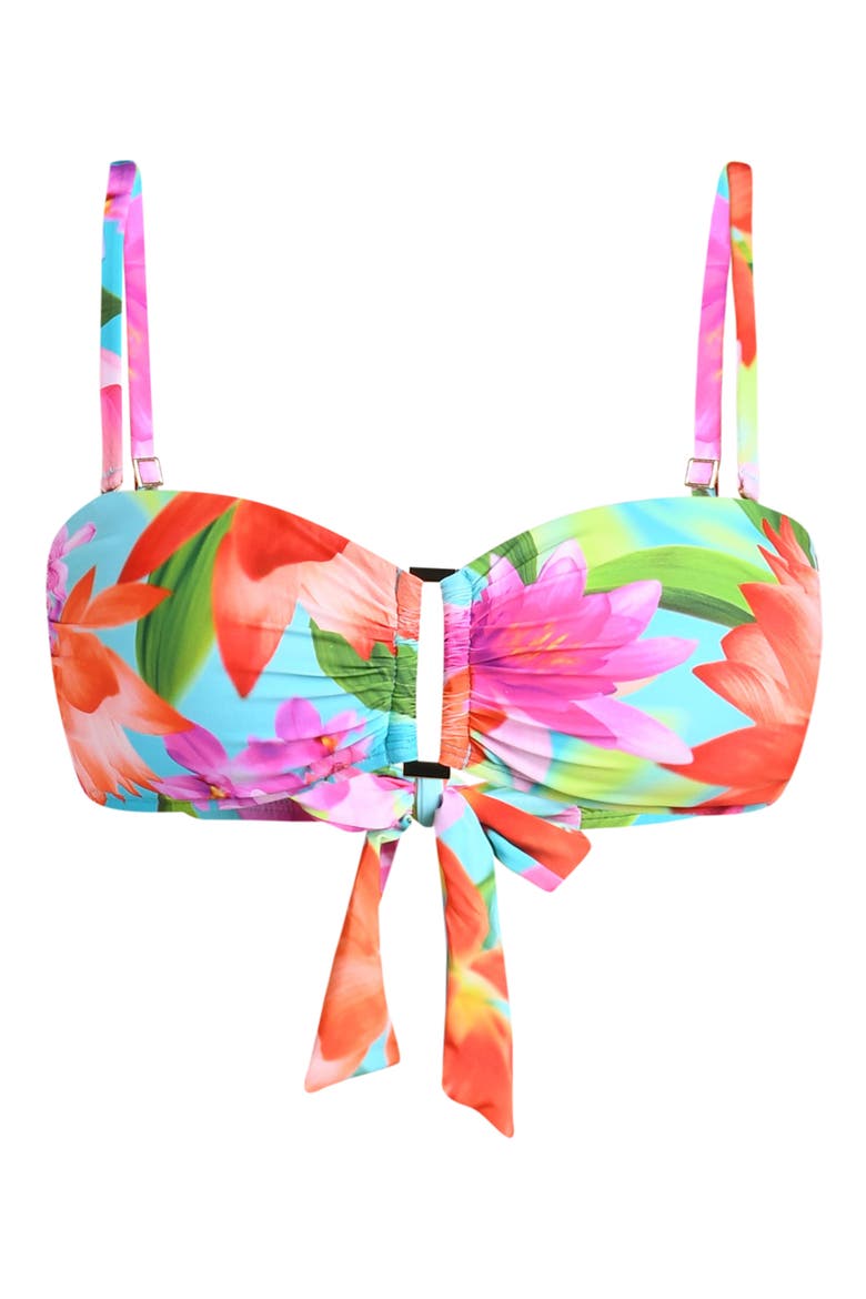 Sunset Botanica Bandeau Bikini Top, Alternate, color, BLUE/ GREEN MULTI