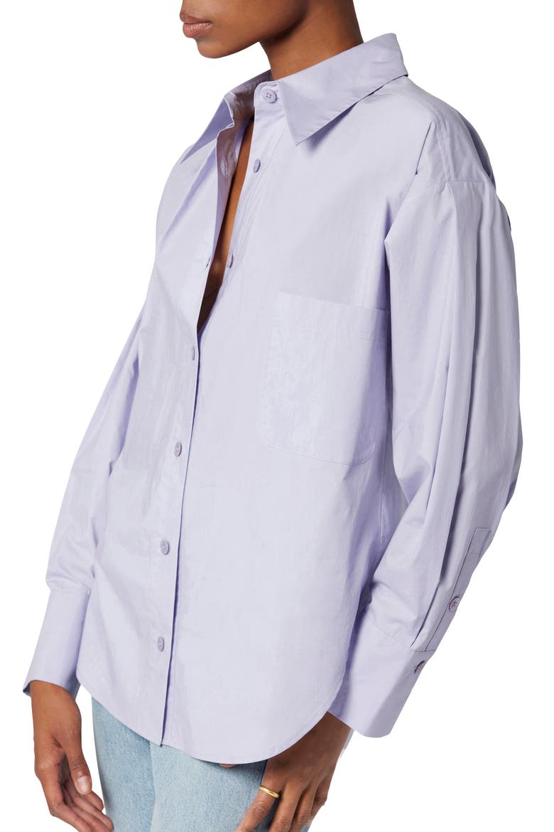 Sergine Pleat Sleeve Button-Up Shirt, Alternate, color, LANGUID LAVENDER