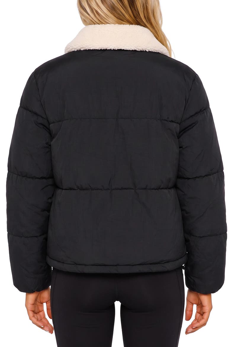 Ryan Faux Fur Collar Puffer Jacket, Alternate, color, BLK