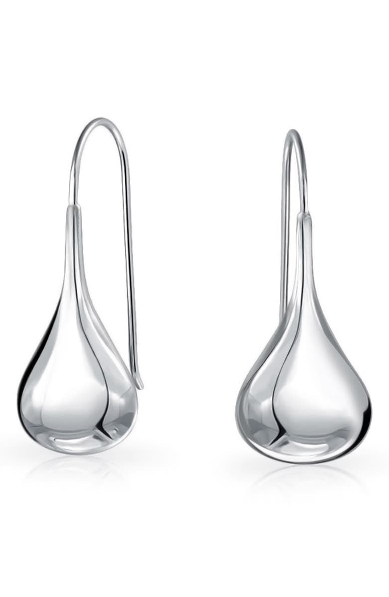 BLING JEWELRY Sterling Silver Puffed Raindrop Earrings, Alternate, color, Silver