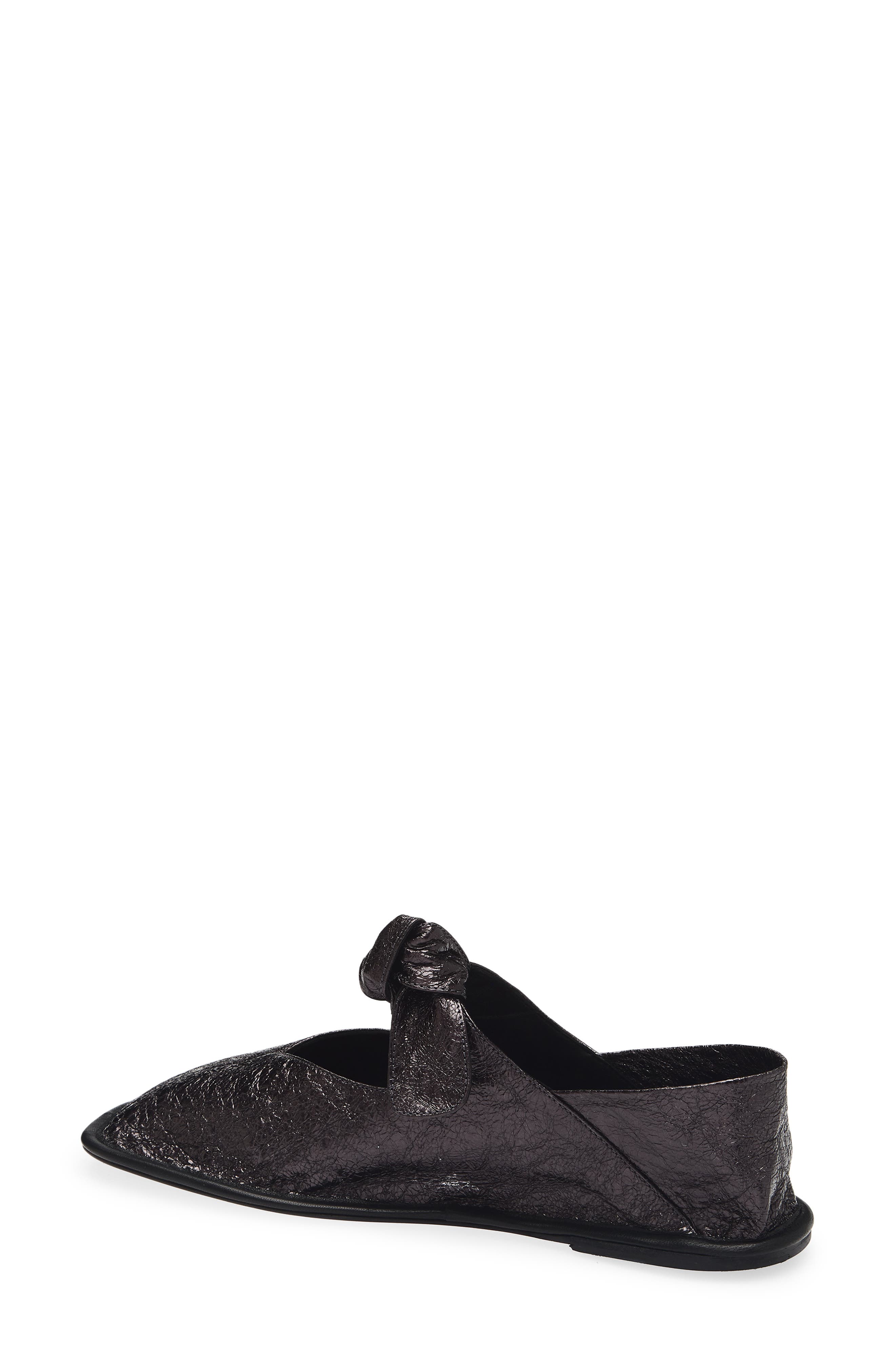 HEREU Llasada Crinkled Square Toe Flat, Alternate, color, Pewter