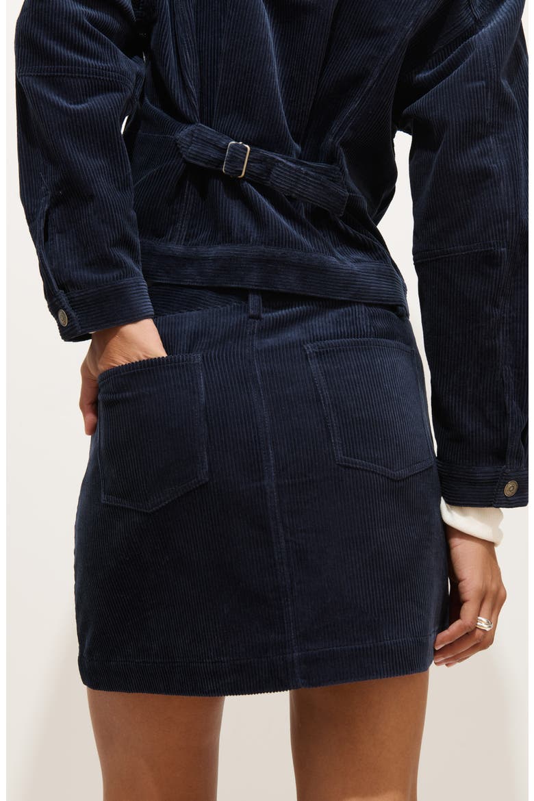 Camden Cotton Corduroy Miniskirt, Alternate, color, DARK NAVY