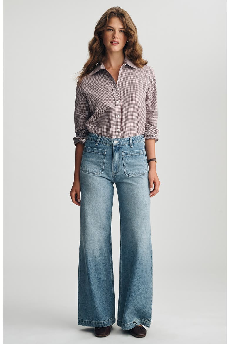 Christine Patch Pocket Wide Leg Jeans, Alternate, color, LIGHT USED CLASSIC D
