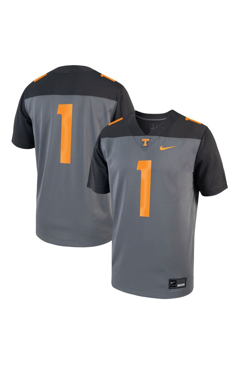 Nike Men's Nike #1 Gray Tennessee Volunteers Alternate Game Football Jersey, Alternate, color, 