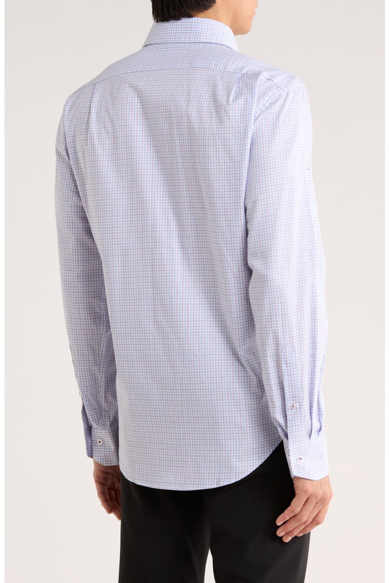 Trim Fit Textured Stretch Cotton Dress Shirt, Alternate, color, PURPLE