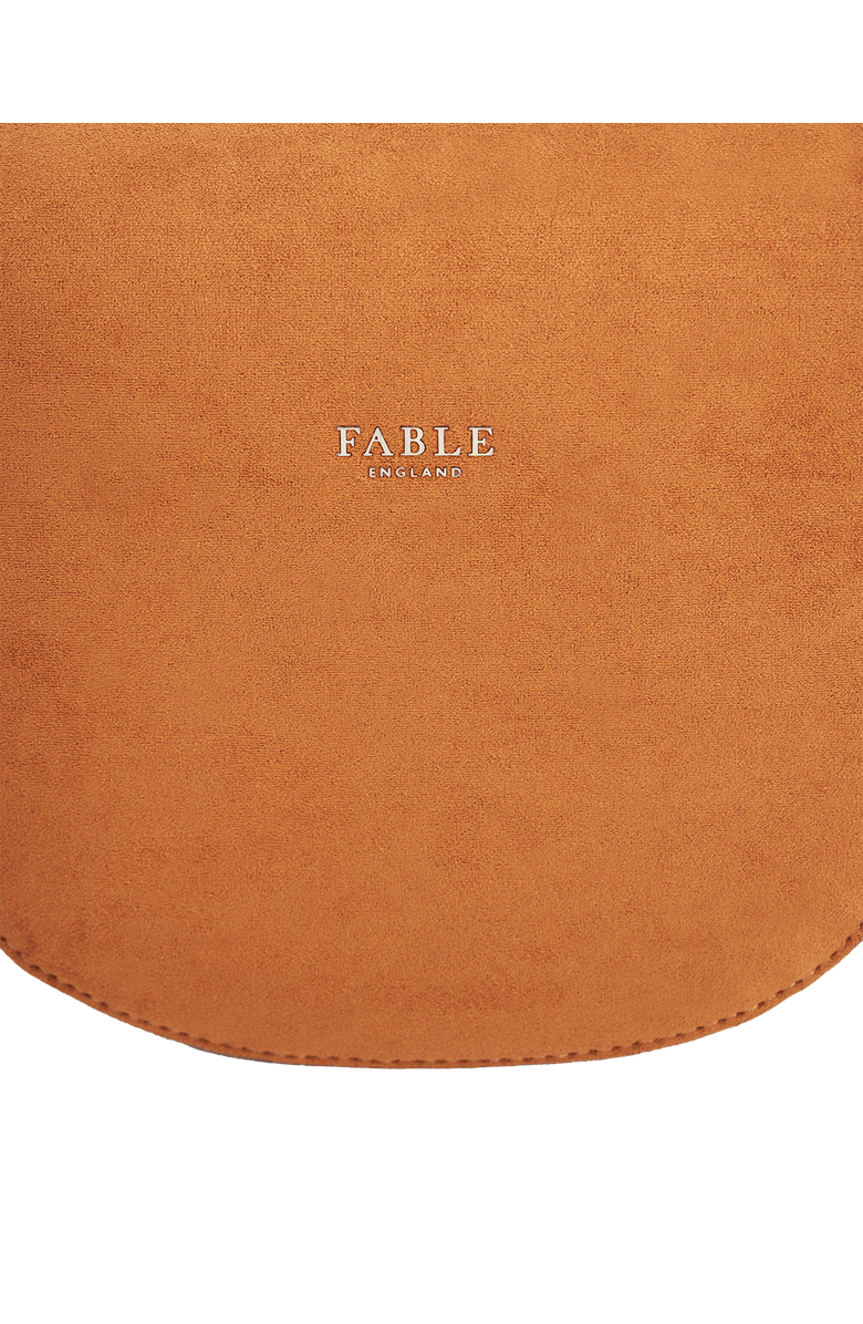 Fable England Floral Faux Suede Embroidered Saddle Purse, Alternate, color, Light/Pastel Brown